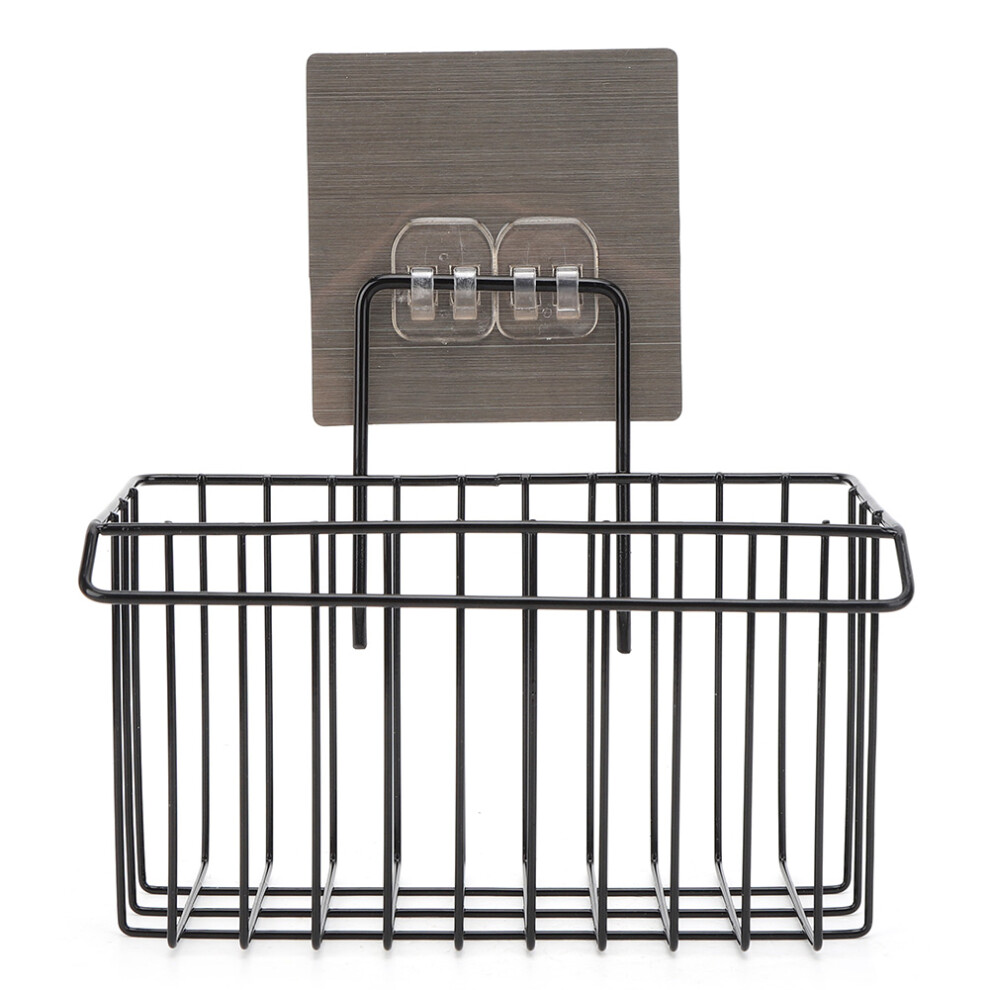 Modern Black Sink Rack Elegant Wine Storage Case Stainless Steel Dish Drainer Hanging Drain Basket Sink Organizer Caddy With Sponge Storage Hollow Out-image-OPC-PMWMHBX-NEW