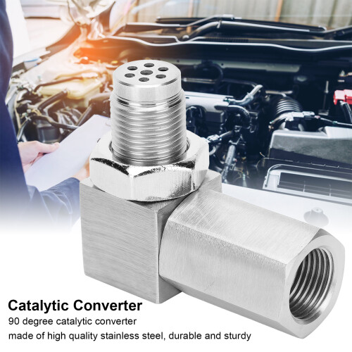90 Stainless Steel Catalytic Converter Check Engine Light Fix 1.5 in O2 Sensor Socket 2