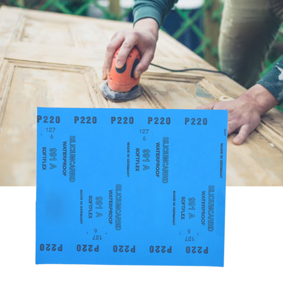 10Pcs 220 Grit Wet Dry Dual Use Sandpaper Sheets For Furniture & Metal Surface Polishing 8781359913709