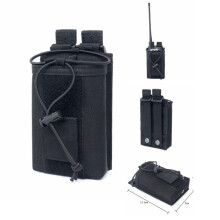 Heavy Duty Molle Radio Holster for Walkie Talkies 13.5x9x4cm Black