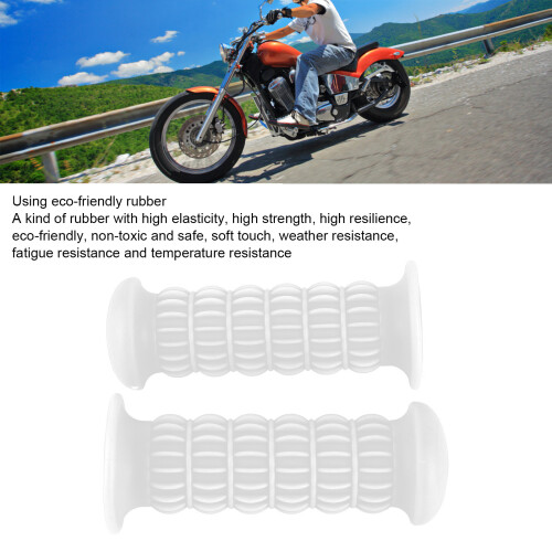Universal Motorcycle Rubber Hand Grip 25‑28mm White for Handlebar 2