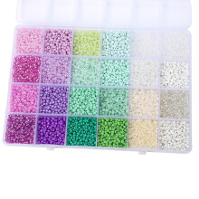 Jewelry Making Set 24 Compartment Beads-White green and pur