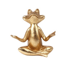 Golden Meditations Frogs Statue Resins Miniature Ornament Home-B