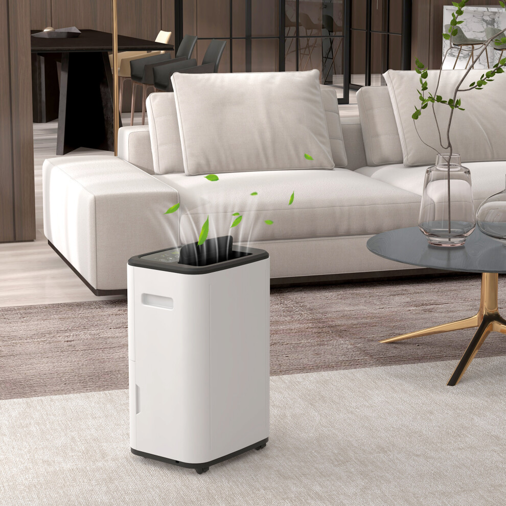 Homcom 20L/Day 6L Dehumidifier, Portable Quiet Air Dehumidifier For Laundry
