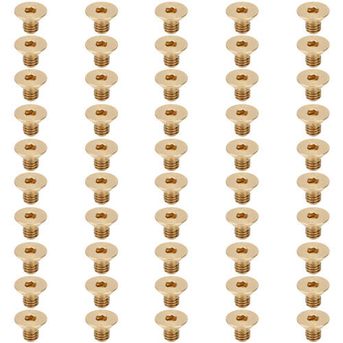 50Pcs Copper Flat Hex Socket Screw M4 x 6mm Countersunk Head Hardware 1