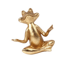 Grenouilles méditantes dorées, ornement en résine, Figurine-B