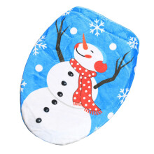Housse de chaise de toilette en tissu Polyester, motif de neige,