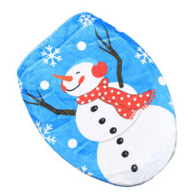 Cold Snowfigure Toilet Cover Soft Holiday Deck Machine Washable