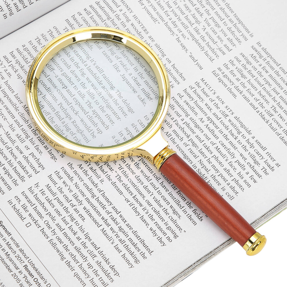 80mm 6x Handheld Antique Magnifying Glass for Reading & Jewelry