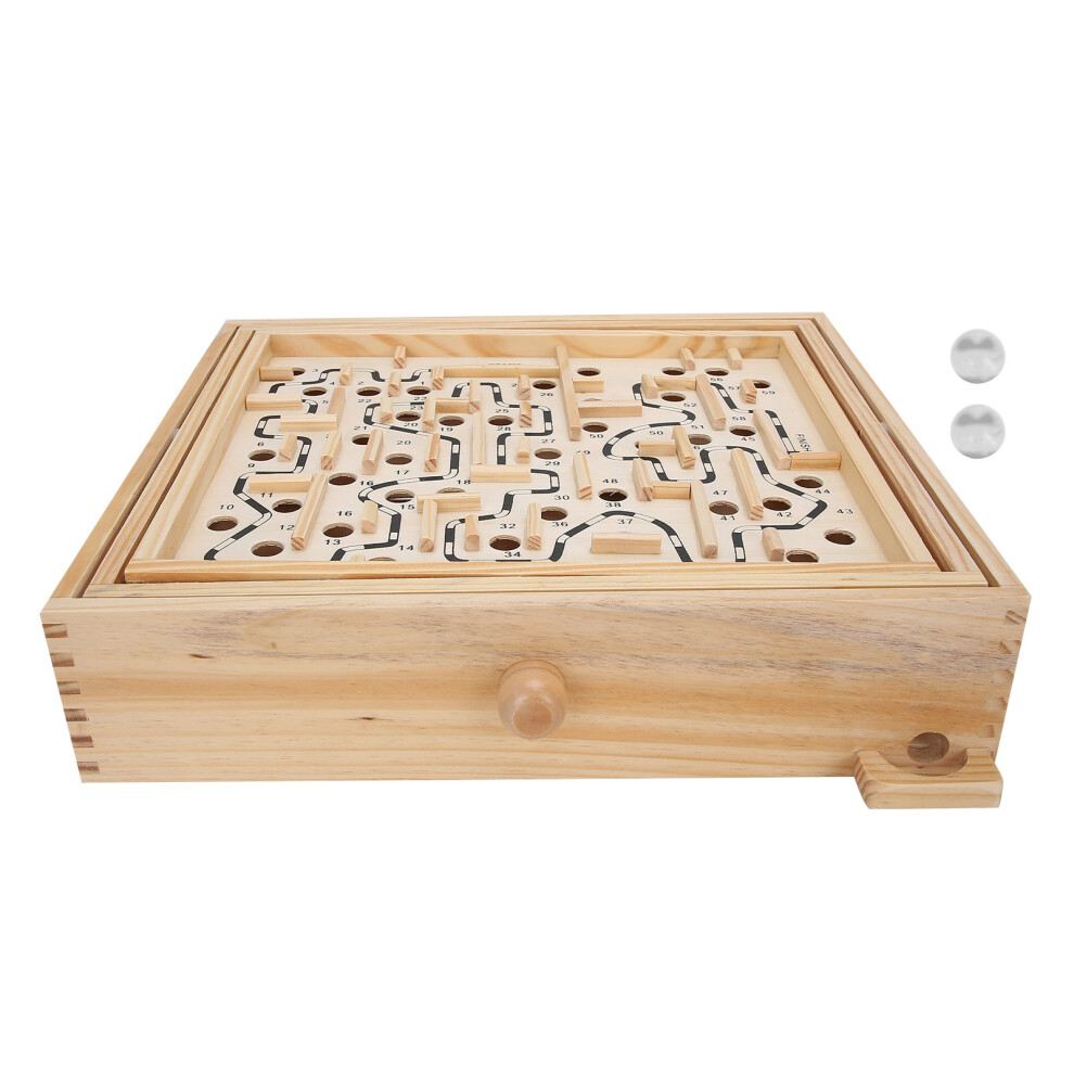 Wooden Labyrinth Game Enhancing Coordination for Adults & Kids Fun