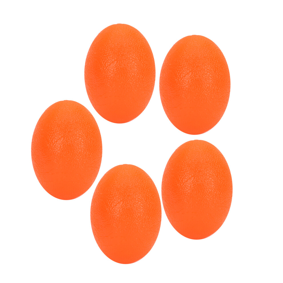 5pcs Orange Silicone Egg Shape Hand Grip Balls for Grip & Finger Strength