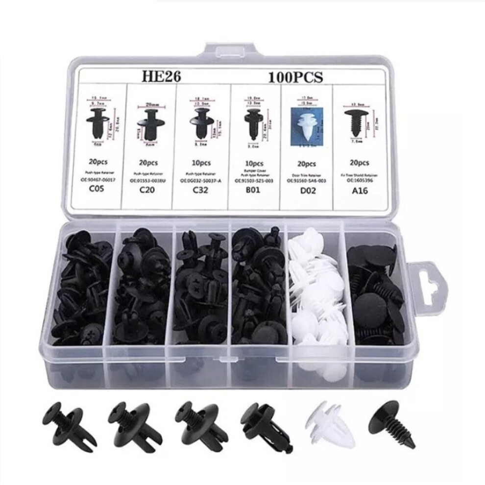 Splash Flap Fender Auto Fastener Clip Kit Fenr Rivet Clips For Car Body Push Retainers 100Pcs Mud Flaps With Box 9339159090787