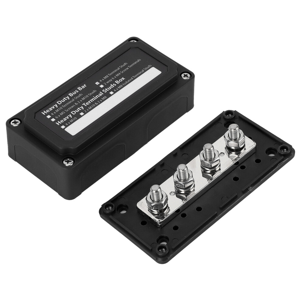 300A Power Distribution Box 48V Dc 4 Studs Universal For Car Ship Rv Black 4131359926935