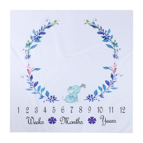 Elephant Pattern Baby Photography Cloth 100x100cm Polyester Cotton 1
