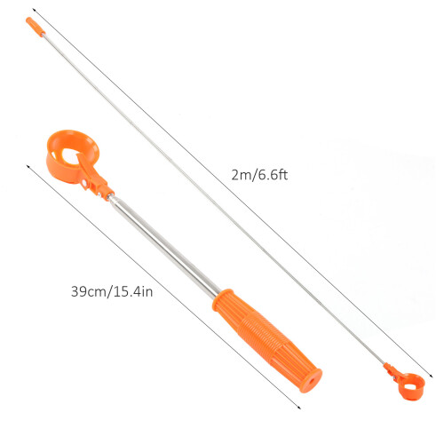 Telescopic 2m Golf Ball Retriever with Automatic Lock Orange 2