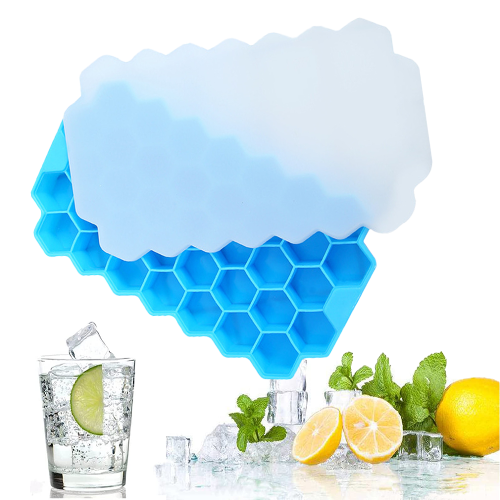 Airtight Lid Preserves Ice Quality, Stackable Ice Trays Fit Neatly In Any Freezer, Easy Ice Release With Flexible Ice Molds, Food Grade Material For S-image-OPC-PMWNHSP-NEW