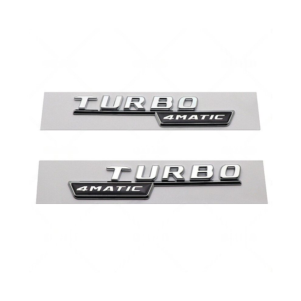 (Turbo 4Matic (Silver)) Fit Mercedes 2017-2021 Turbo Amg 4Matic+ Fender Emblem Decal Silver 4069369236952