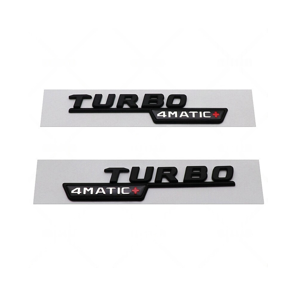 (Turbo 4Matic+ (Matte )) Fit Mercedes 2017-2021 Turbo Amg 4Matic+ Fender Emblem Decal Black 4069369237003