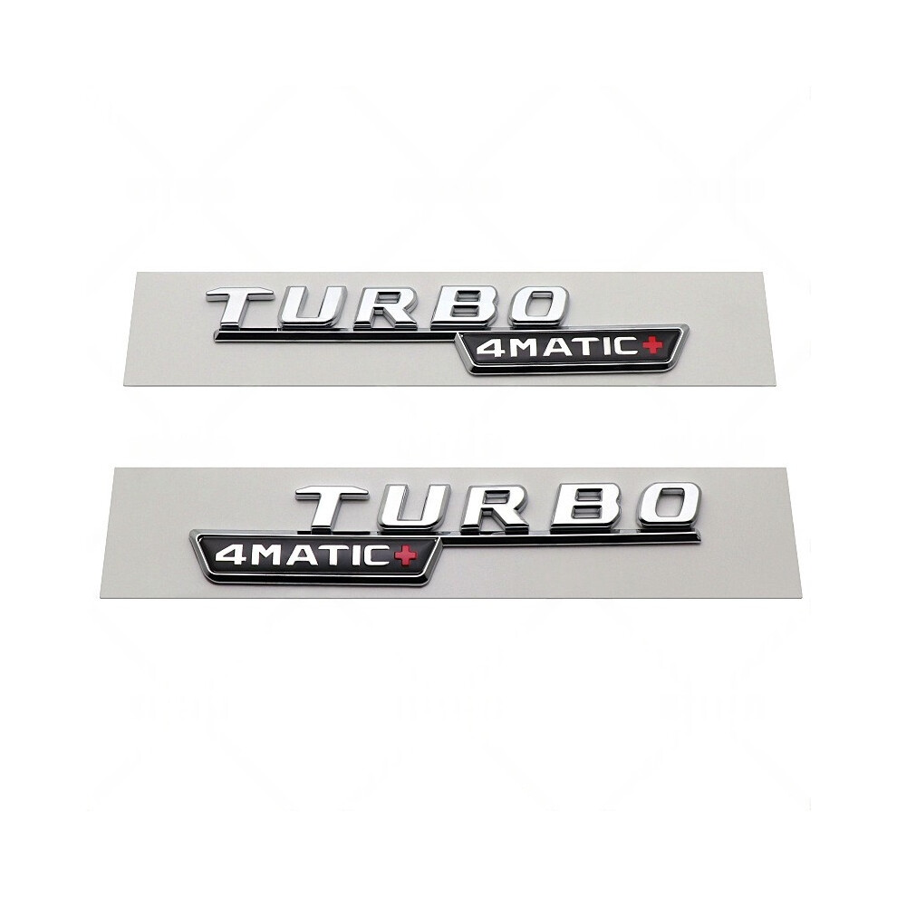 (Turbo 4Matic+ (Silver)) Fit Mercedes 2017-2021 Turbo Amg 4Matic+ Fender Emblem Decal Silver 4069369236983