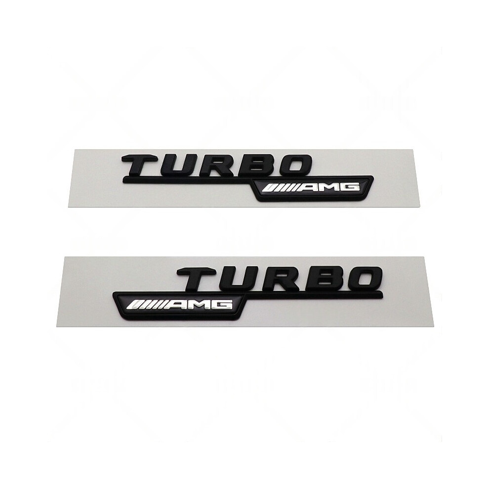(Turbo Amg (Matte )) Fit Mercedes 2017-2021 Turbo Amg 4Matic+ Fender Emblem Decal Black 4069369236945