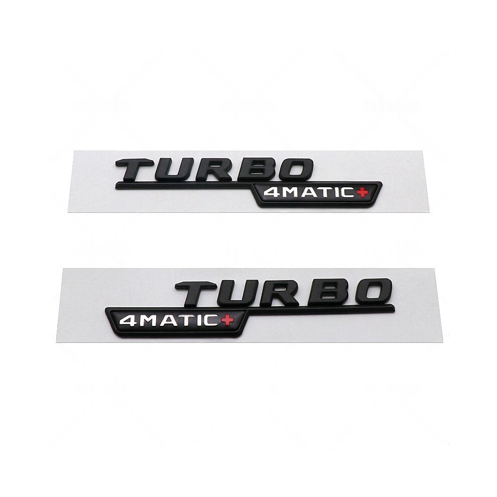 (Turbo 4Matic+ (Glossy )) Fit Mercedes 2017-2021 Turbo Amg 4Matic+ Fender Emblem Decal Black 4069369237065