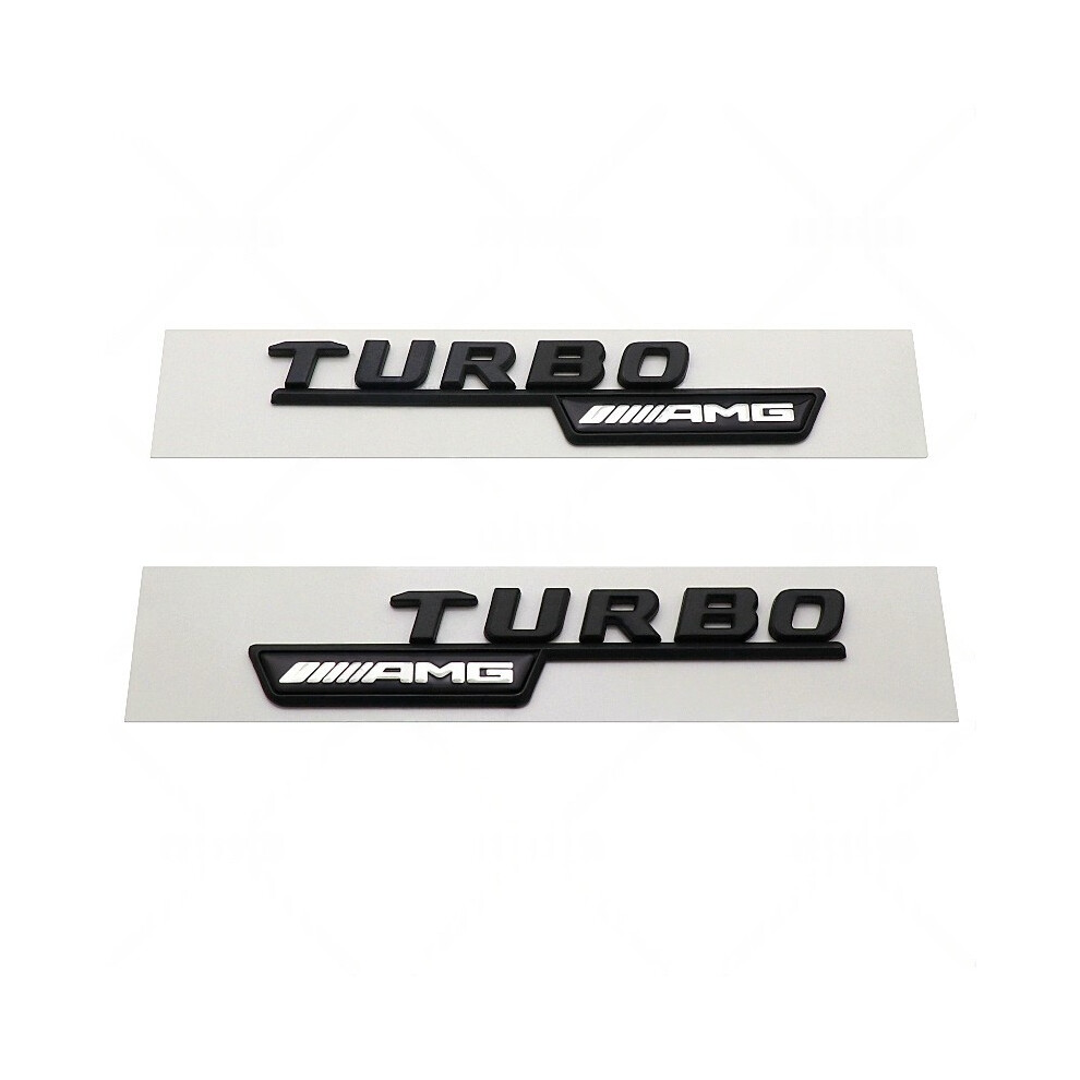 (Turbo Amg (Glossy )) Fit Mercedes 2017-2021 Turbo Amg 4Matic+ Fender Emblem Decal Black 4069369237027