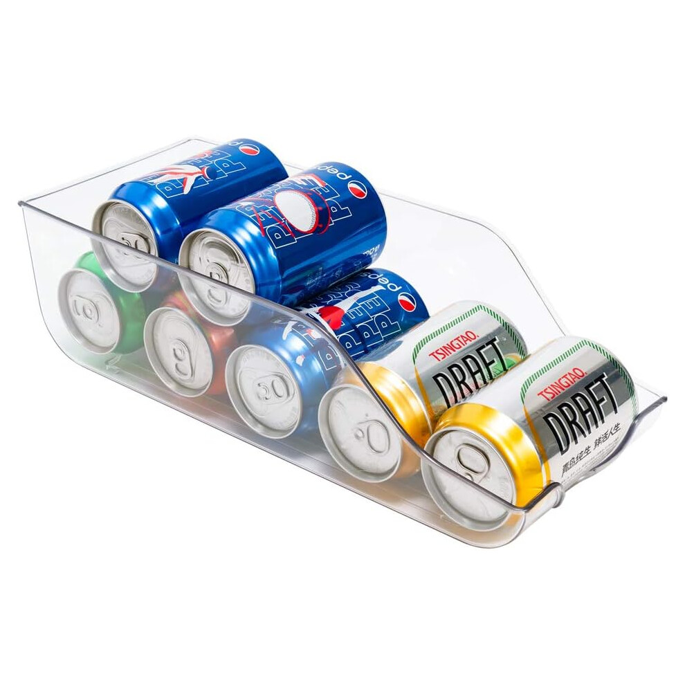 Refrigerator Safe Clear Material Bin, Compact Storage With Ridged Bottom For Durable And Sturdy Bottle Organizer In Pantry (Pack Of 2)-image-OPC-PMWNJ6P-NEW