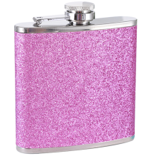 Tragbare Outdoor-Trinkflasche, rostfreier Edelstahl, glitzerndes Design, auslaufsicherer Alkoholbehälter, handliches Format, ideales Geschenk für