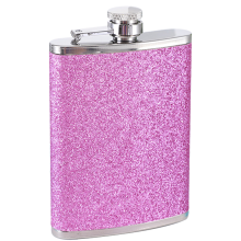 Tragbare Outdoor-Flasche, glitzerndes Design, auslaufsicherer Alkoholbehälter, Trinkflasche aus Edelstahl im Taschenformat, rostfreie schwarze