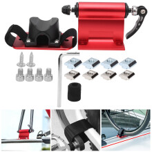 Space-Saving Red Front Fork Bike Rack Mount for Car Trunk and Roof