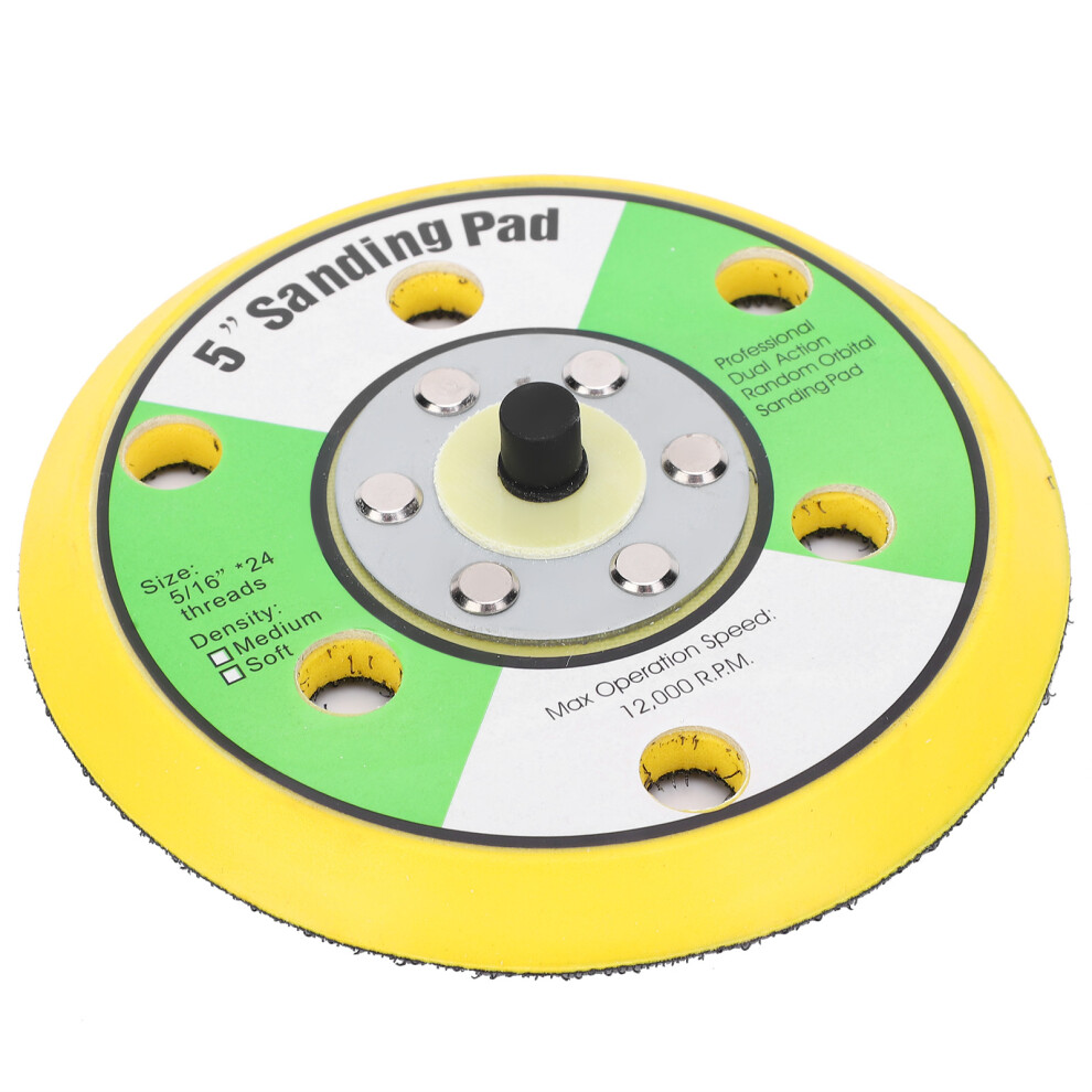 5In Round Sander Holder Buffing Pad Backer Plate, 6-Hole, Abs 6951359932952