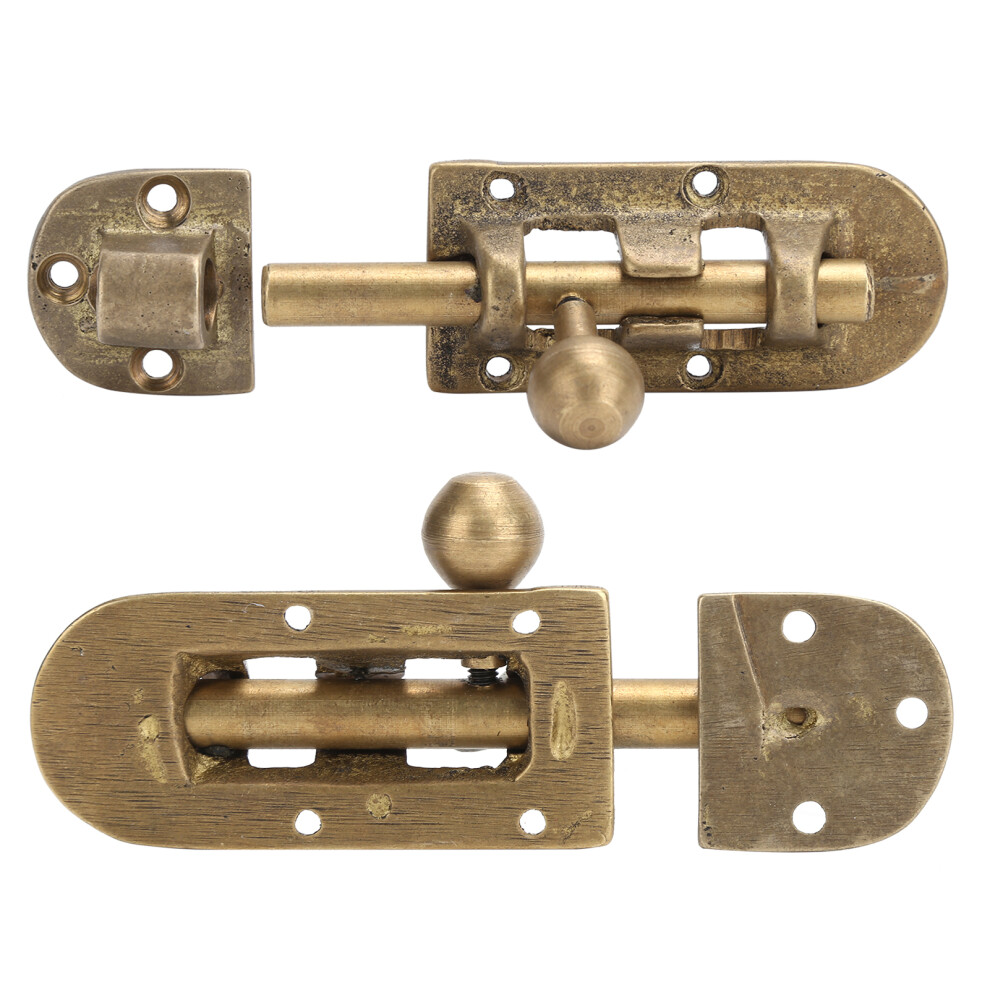 Vintage Brass Door Lock & Window Bolts Antique Sliding Latch Hardware Fittings 5021359934858