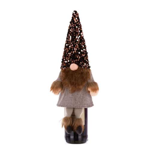 Faceless Doll Gnome Wine Bottle Toppers Christmas Table Decor-3