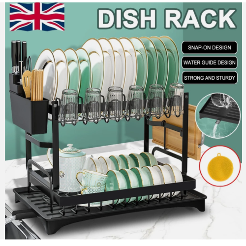 2Tier Kitchen Sink Dish Drainer Rack