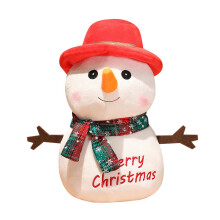 Christmas Figurine Decoration Cartoon Snowman Figure-Red 25cm