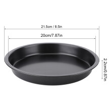 8 Zoll Carbonstahl-Pizzabackform – Antihaft-runde Backform für Kuchen und Torten