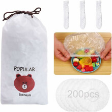 Reusable Fresh Keeping Bags, Safety Material Elastic Food Covers, Transparent Color Seal Adjustable Bowl Covers for Flexible Dust Prevention (200 Piec