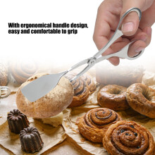 Stainless Steel Food Tongs for BBQ Buffet Baking Bread Kitchen Serving Clamps