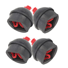 Set of 4 Cue Chalk Holders with Rubber Pocket and Cord for Billiards - Black