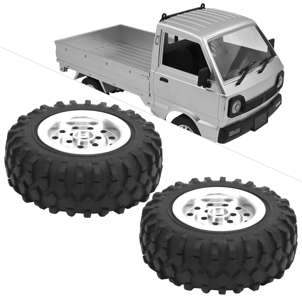 55Mm Rc Truck Tires With Aluminium Alloy & Rubber For D12 S Silver 8481359939333
