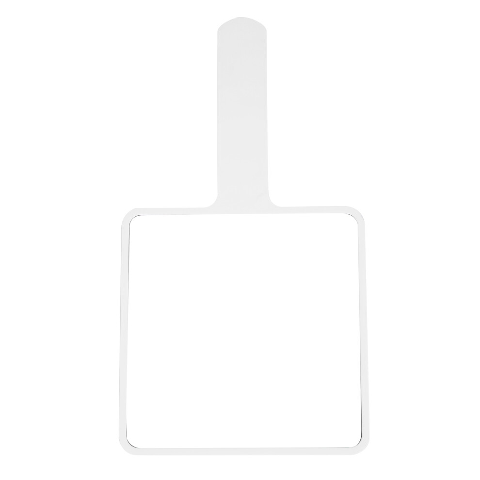 White Portable Handheld Mirror - 15X27cm Vanity, Hairdresser Tool