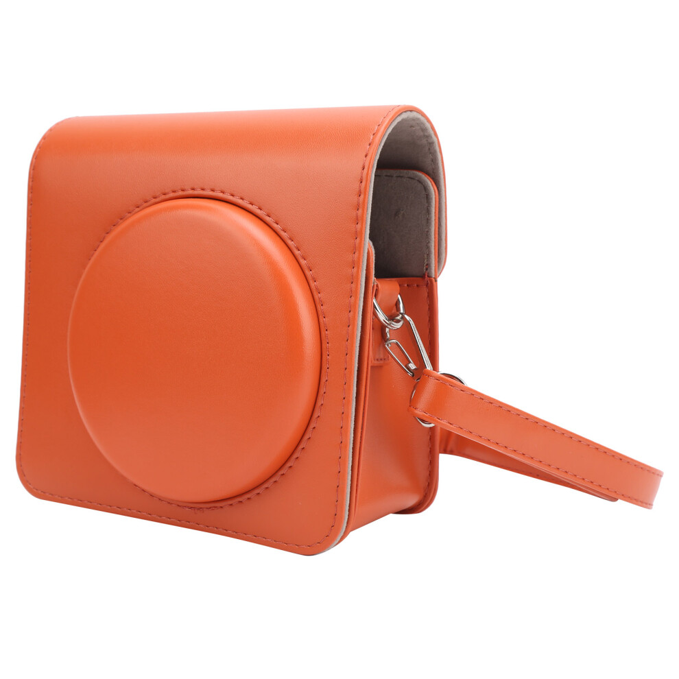 Stylish Pu Leather Camera Protective Case For Instax Sq1 Shoulder Bag Orange 7891359946858