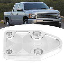 Kraftstoffpumpe Befestigungsplatte Set für Chevy Small Block 283-400 Motoren, CNC-Aluminium, Silber