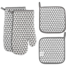 Vielseitige Topflappen, rutschfeste Ofenhandschuhe mit Hitzeschutz, pflegeleichte, maschinenwaschbare Baumwolle, inklusive Aufhängeschlaufe zur
