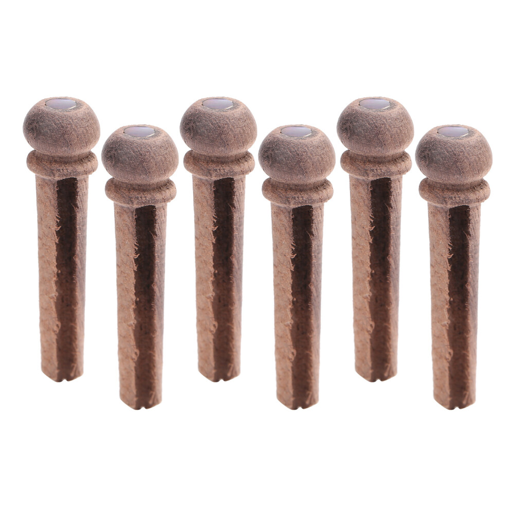 Rosewood & Silver Guitar Bridge Pins for Acoustic, 30x7.6mm-image-OPC-PMWP8RR-NEW