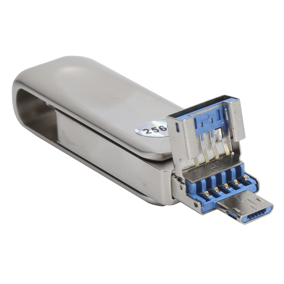 256Gb 3-In-1 Usb Otg Flash Drive For Android Ios Windows Aluminum Silver 7891359952125
