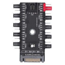 SATA 10-Wege Lüfterverteiler 4-Pin PWM Geschwindigkeitsregler 12V Computerzubehör