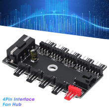 Gehäuse-Lüfter-Hub 10-Wege-Verteiler 4Pin PWM 12V Geschwindigkeitsregler