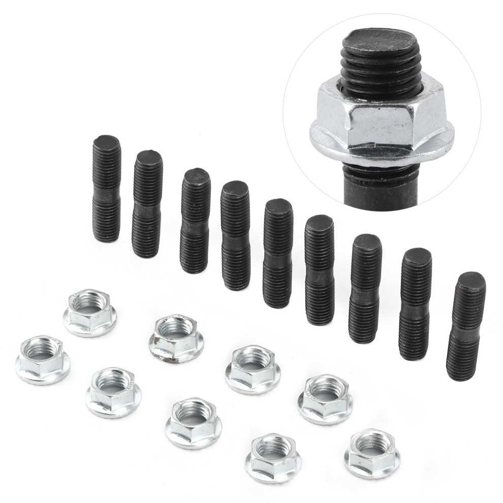 9Pcs M10x1.25 Turbo Stud Lock Nuts Kit For Mitsubishi & Subaru Turbos 5091359954019