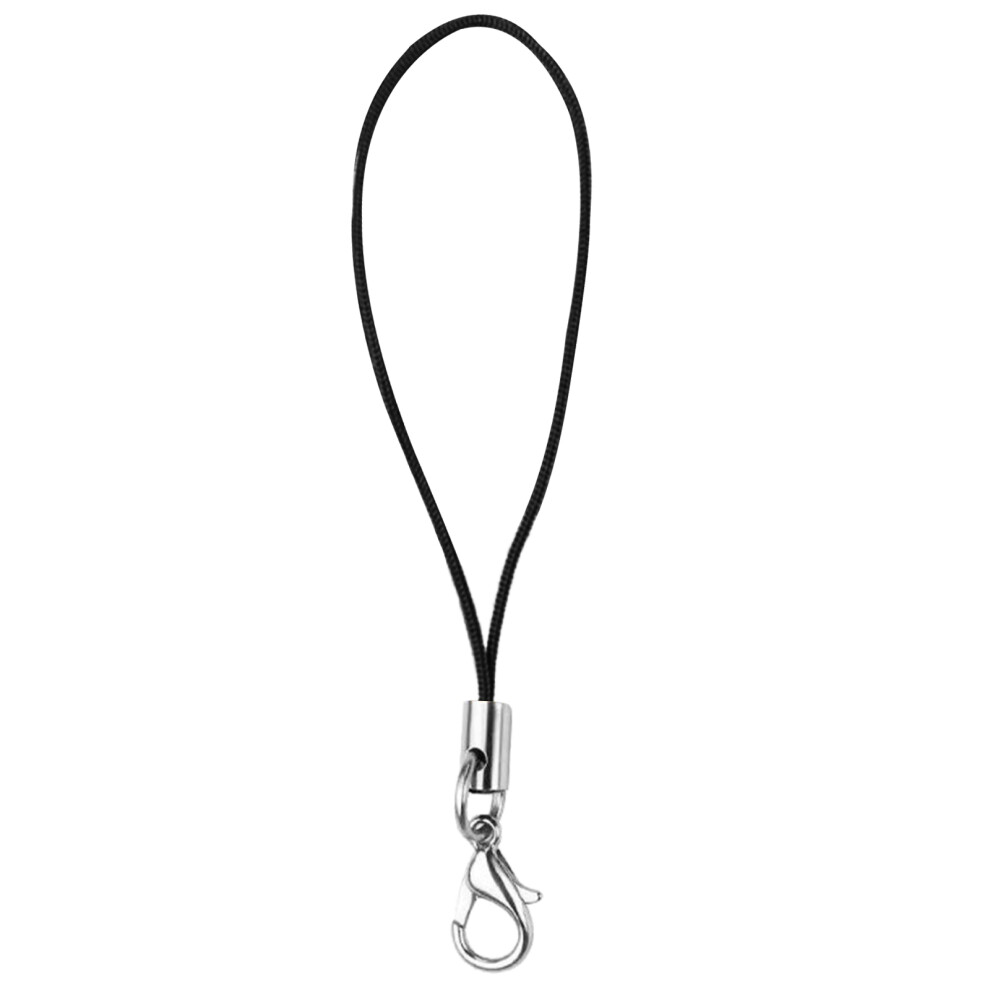 Durable Diy Phone Lanyard Alloy Material Phone Charm- Black 7704000126687